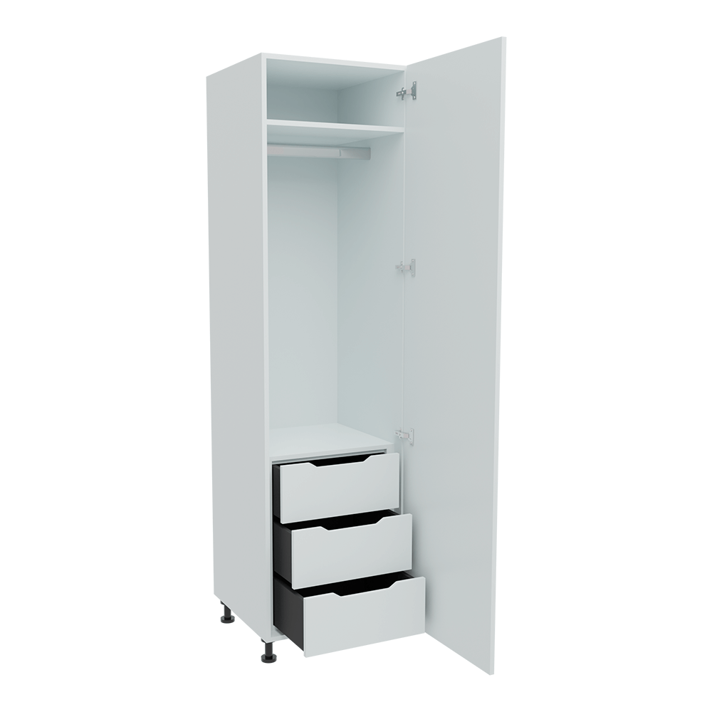 600mm 3 x Internal Drawer & Single Hanging Robe