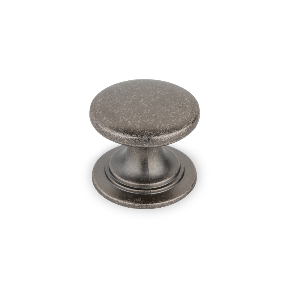 AURORA Large Round Knob - 38mm Diameter - Pewter