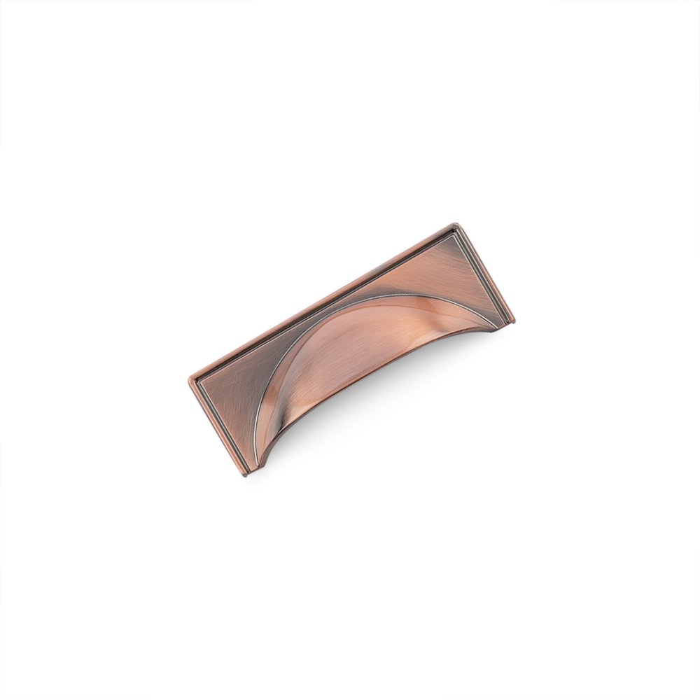 AURORA Square Cup Handle - 97mm (64mm Hole Centres) - Antique Copper