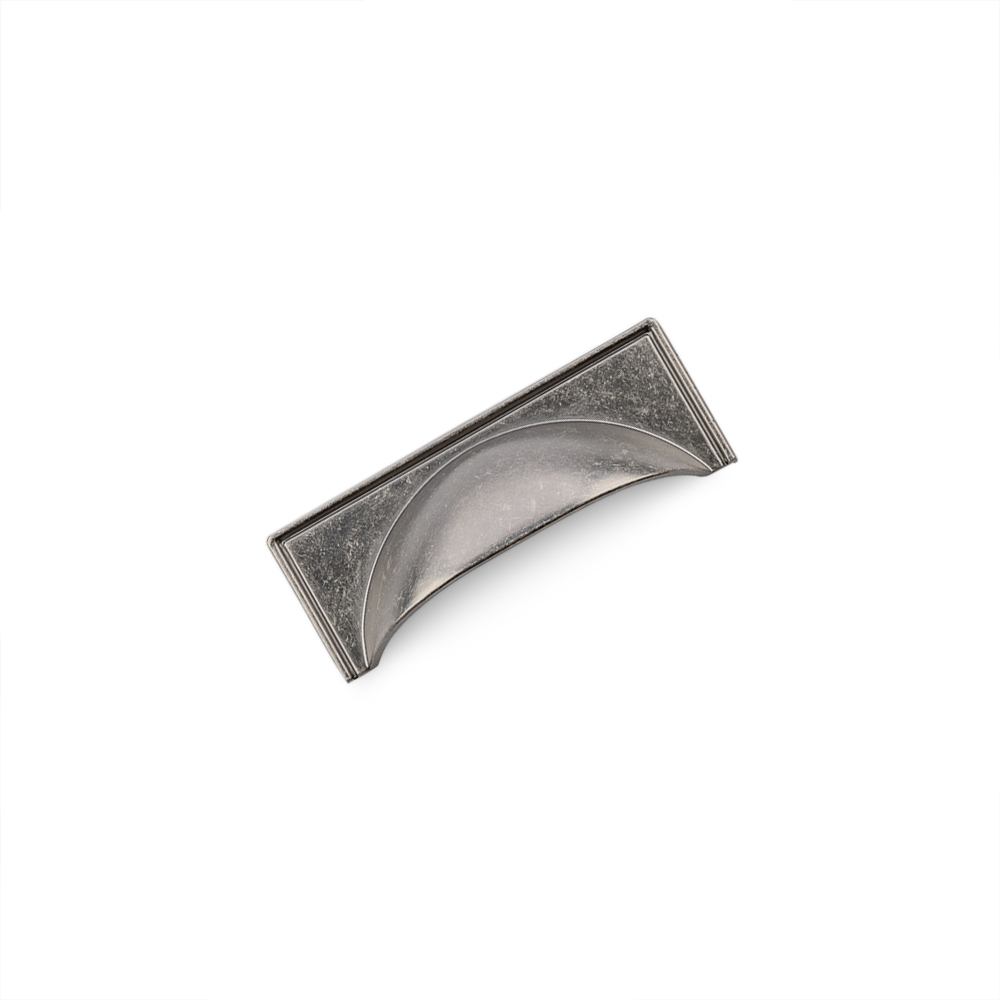 AURORA Square Cup Handle - 97mm (64mm Hole Centres) - Pewter