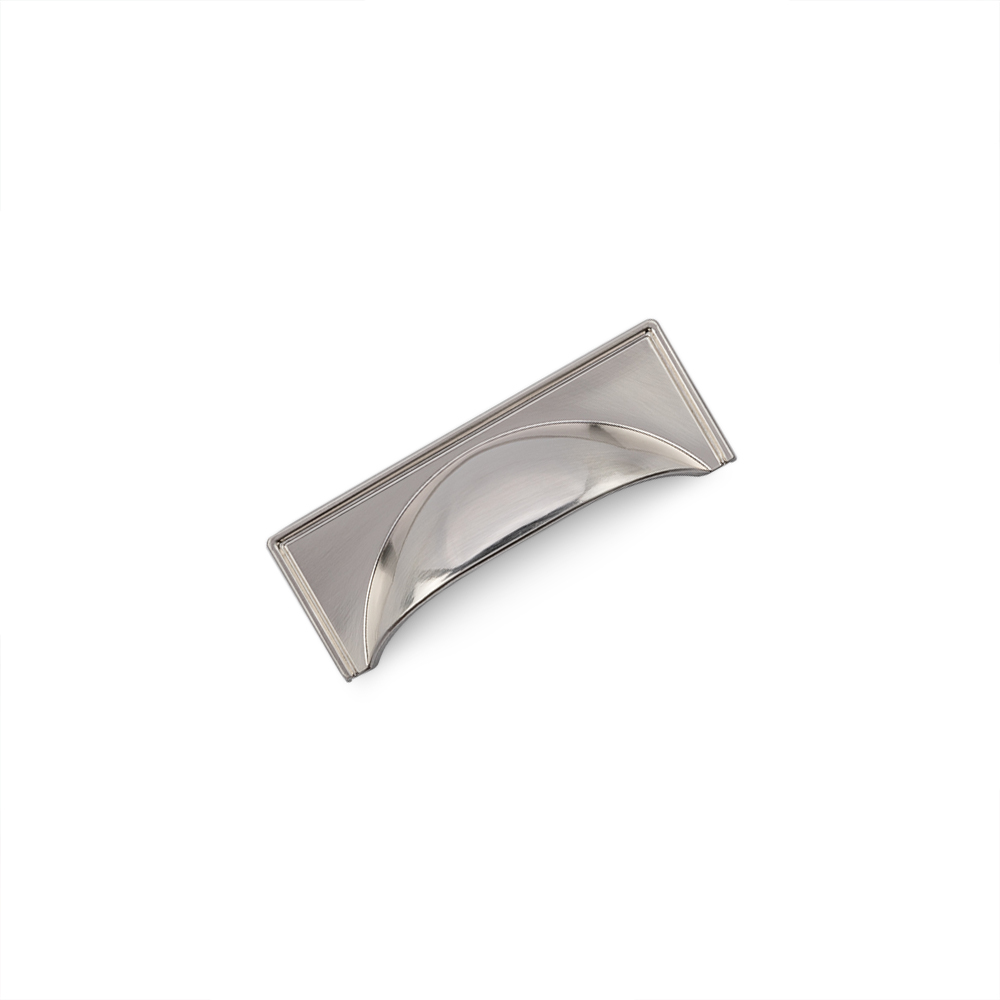 AURORA Square Cup Handle - 97mm (64mm Hole Centres) - Brushed Nickel