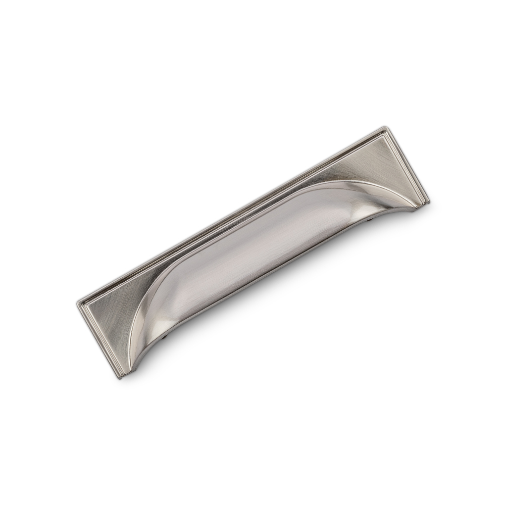 AURORA Square Cup Handle - 145mm (96mm Hole Centres) - Brushed Nickel